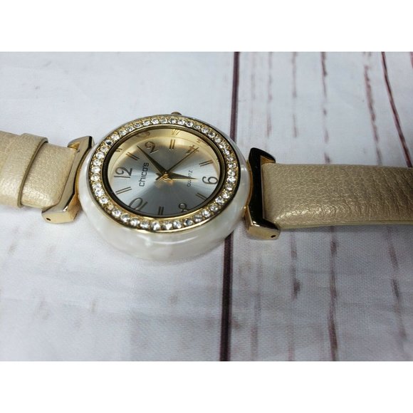 626 Chicos Genuine Leather Band Japan Movement Quartz Brown Marble Ladies Watch - Picture 12 of 12